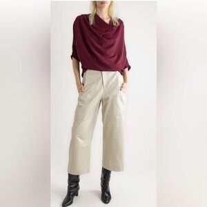 Like new MEG cropped wide leg ivory jeans